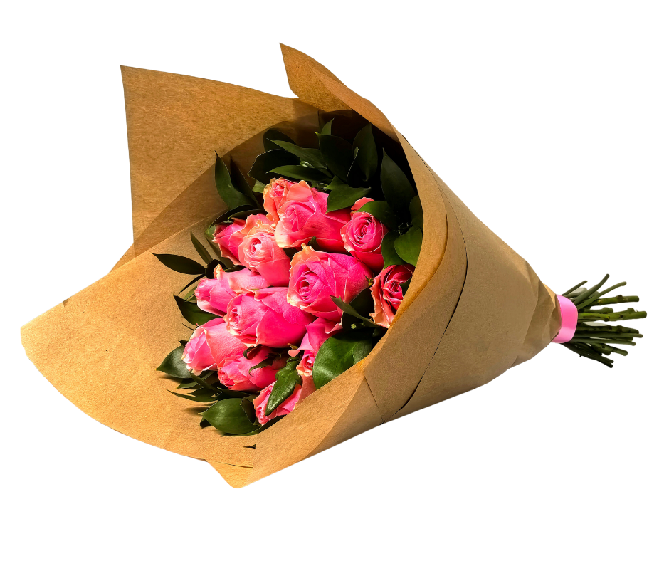 12 Pink Roses Arrangement - Jihaans Flower Emporium