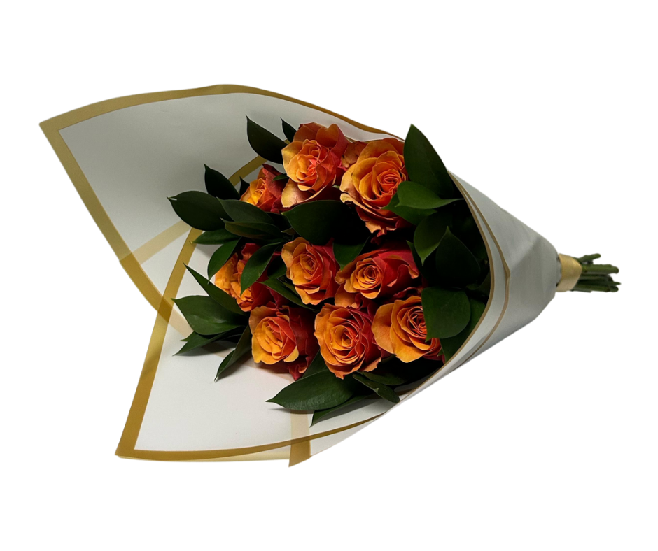 10 stem orange roses - Jihaans Flower Emporium