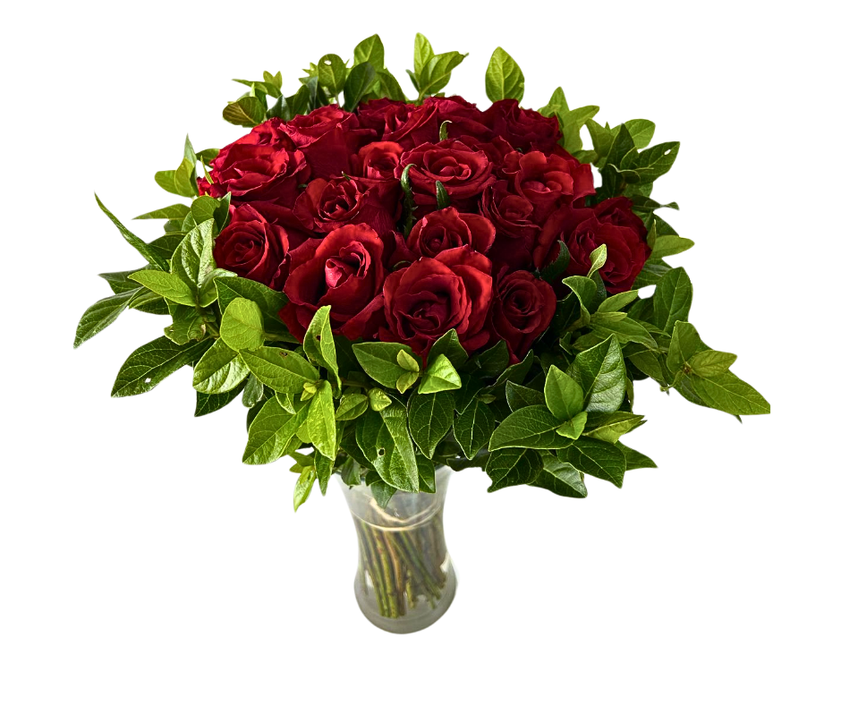 20 Red Roses Arrangement (with vase) - Jihaans Flower Emporium