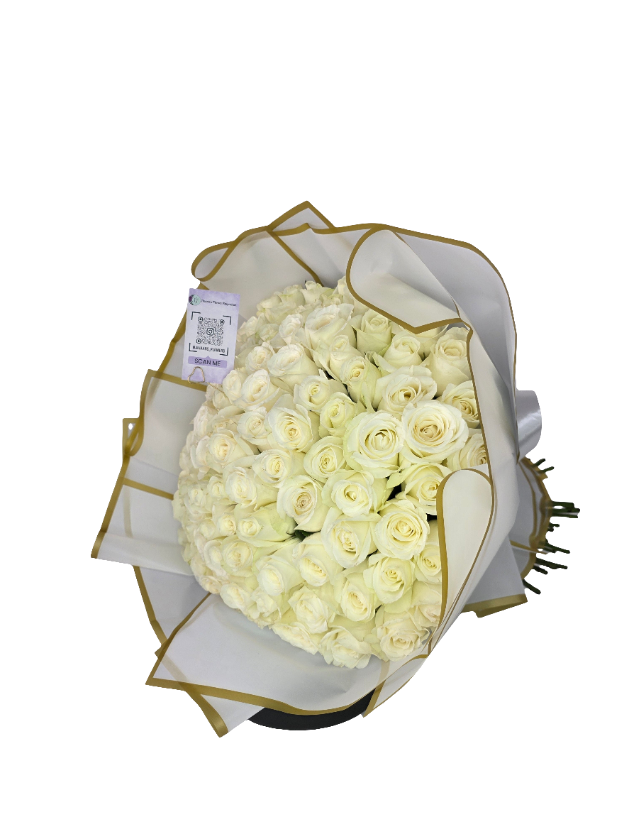80 Stem White Roses - Jihaans Flower Emporium