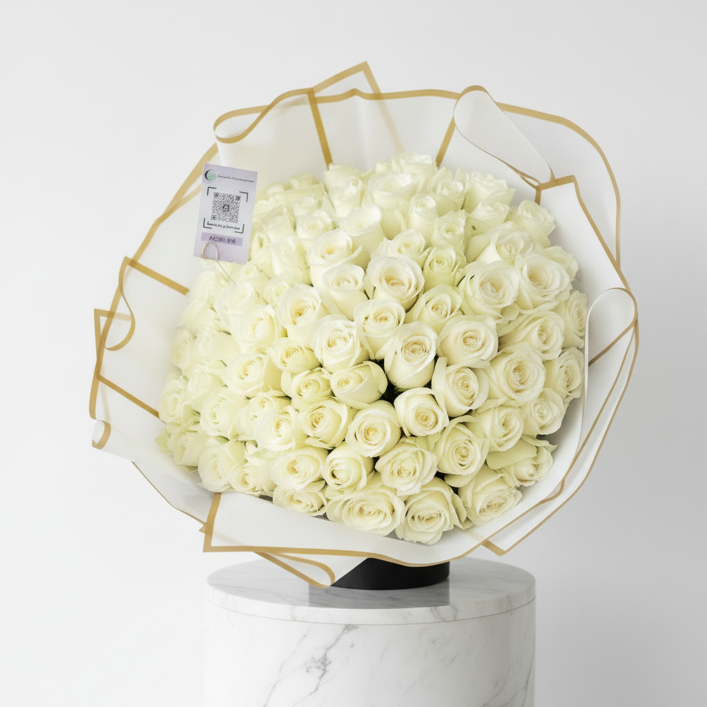 80 Stem White Roses - Jihaans Flower Emporium