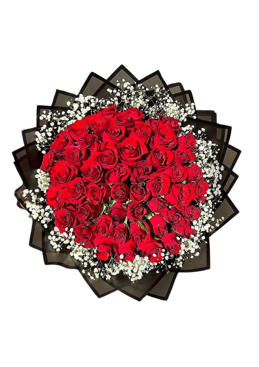 Rose Bouquets with Babies breath(assorted sizes) - Jihaans Flower Emporium