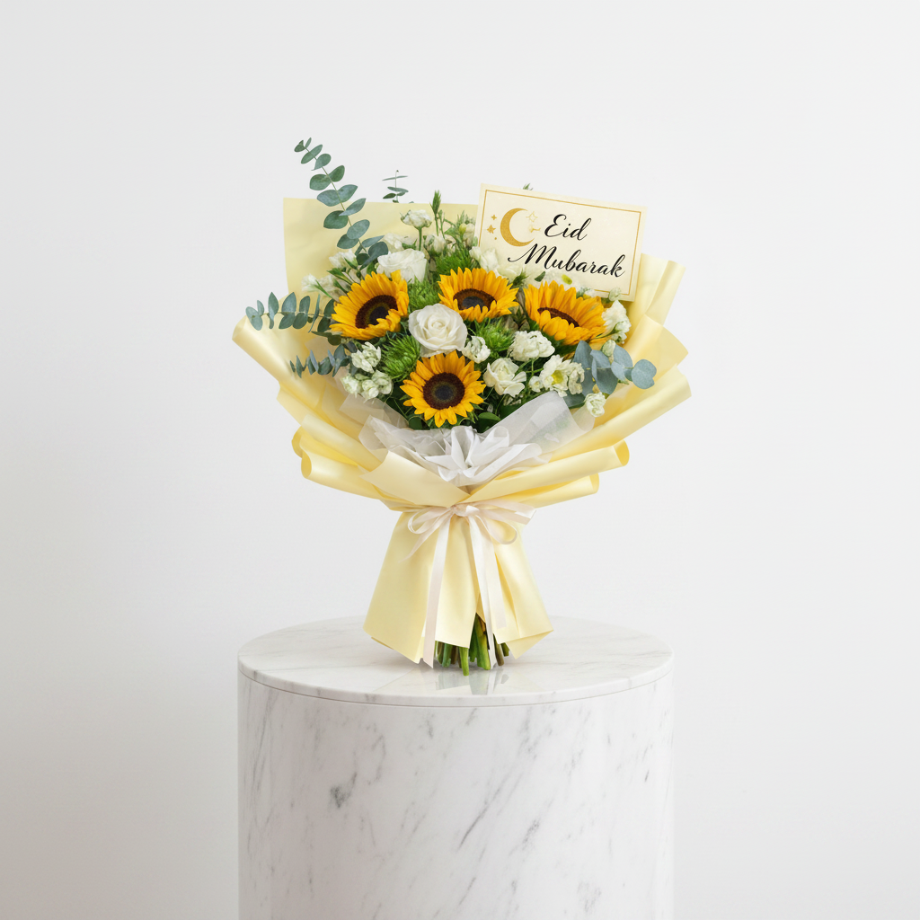 Bright Eid Sunshine Bouquet featuring vibrant flowers from Jihaans Flower Emporium, perfect for celebrating special occasions.