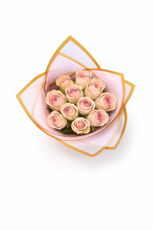10 stem verigated pink roses - Jihaans Flower Emporium