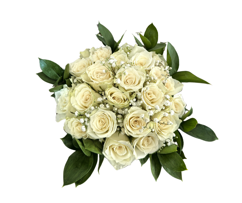 White bridal Bouquet - 24 stem - Jihaans Flower Emporium