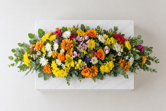 Funeral Coffin Spray - Bright and Bold
