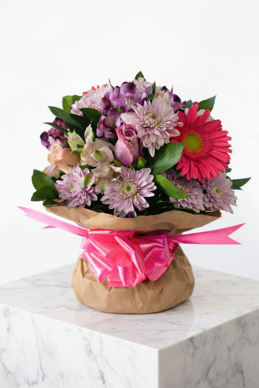 Colorful petal poetry floral arrangement with vibrant mixed flowers, perfect for home decor or gifting by My Store.