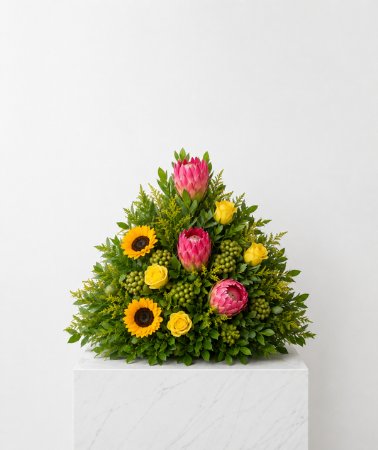 Protea and Sunflower Upright Arrangement