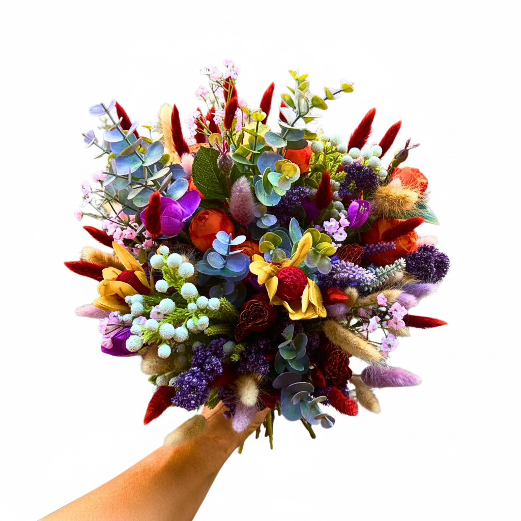 Bright Colour Dried Flower Bouquet - Jihaans Flower Emporium