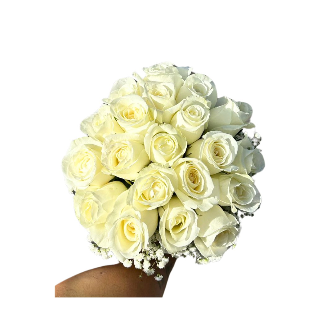 Rustic Themed - White Bridal Bouquet - Jihaans Flower Emporium