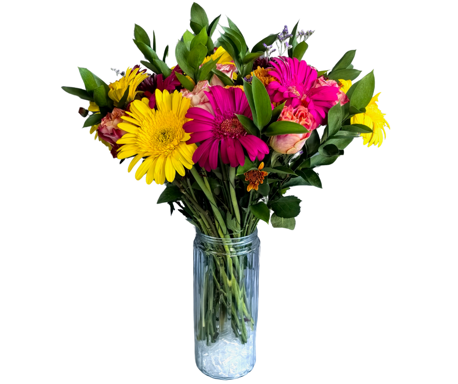 Daisy Buchanan Bunch - with vase - Jihaans Flower Emporium