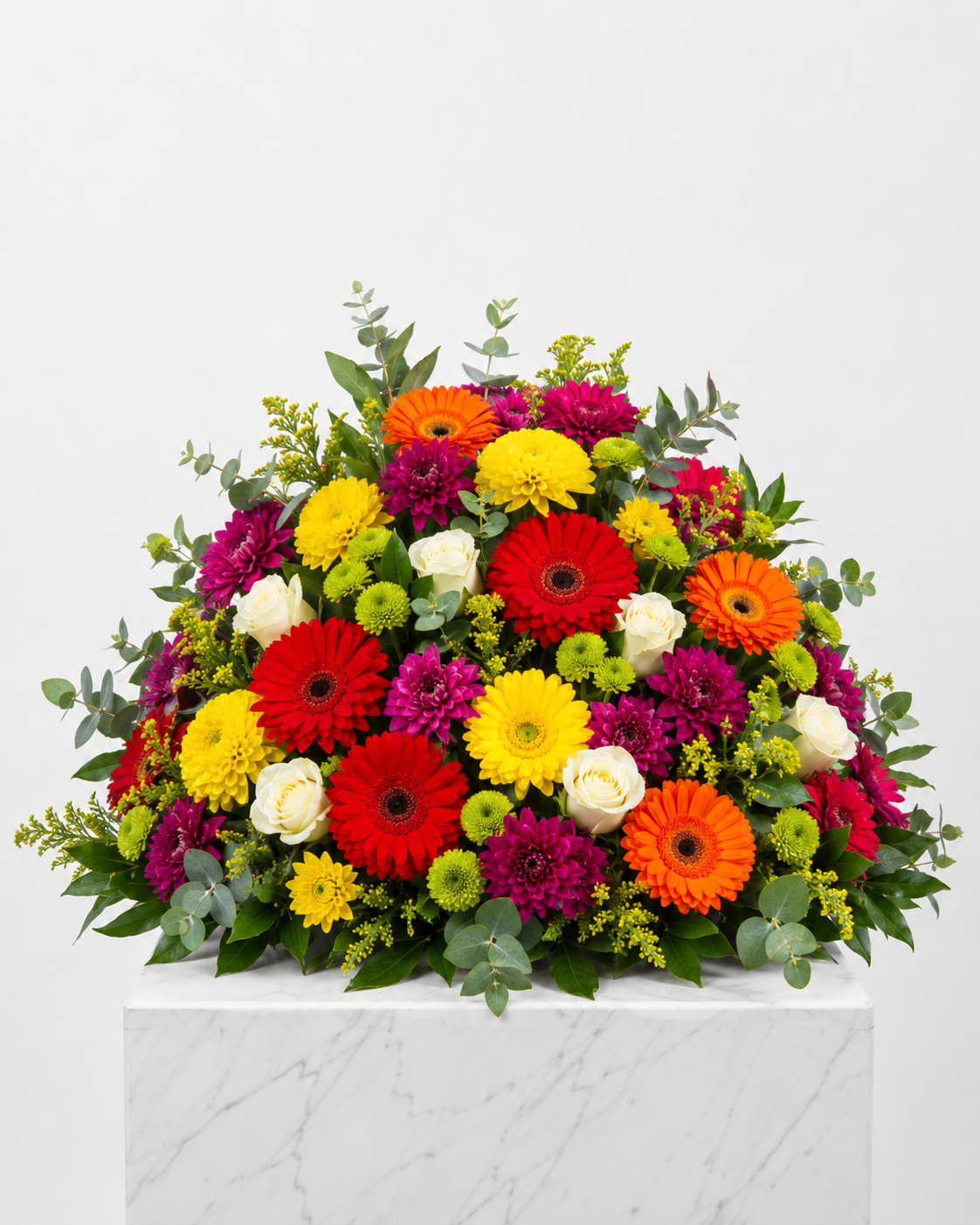 Colourful Upright Funeral Arrangement