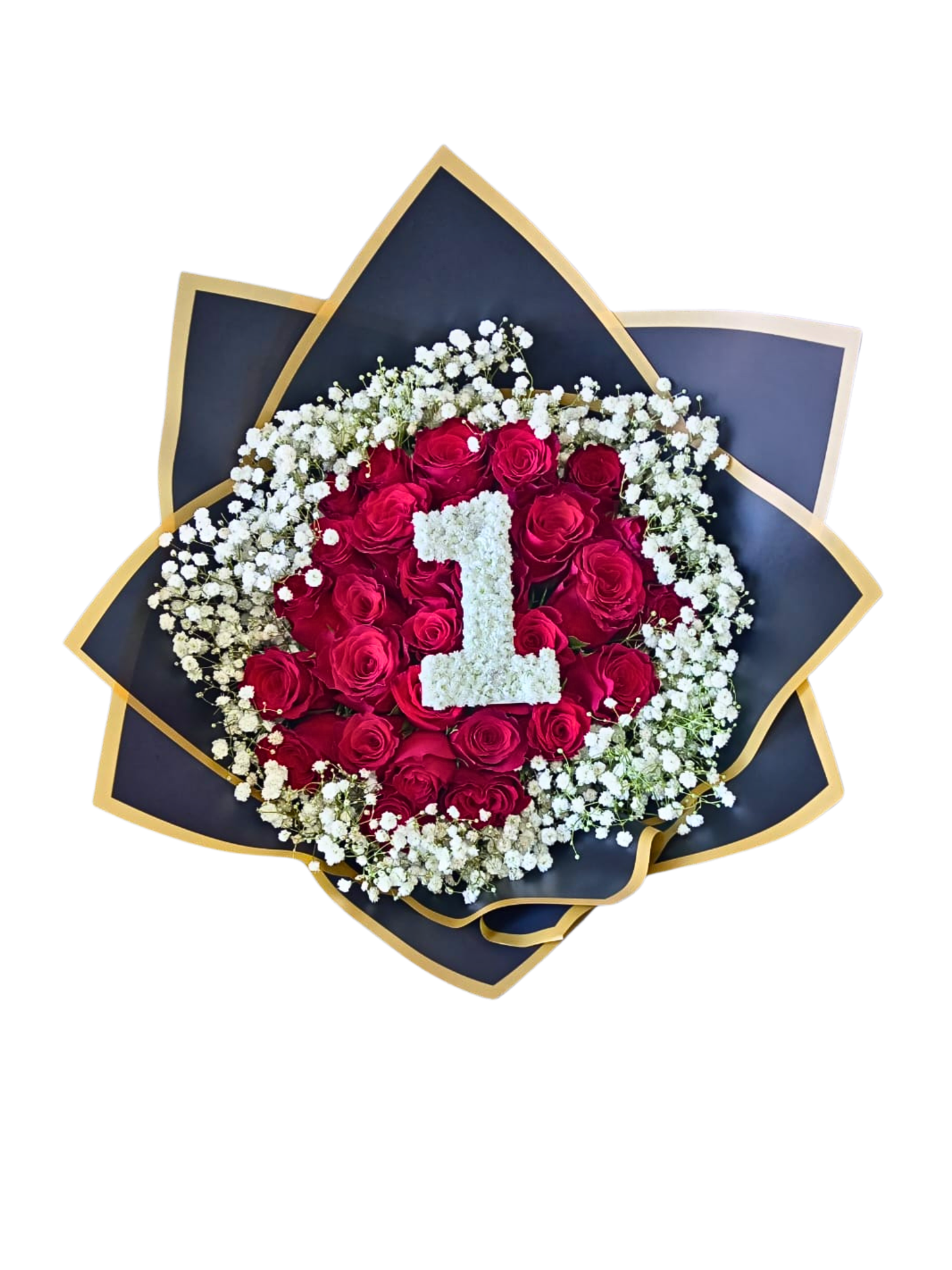 20 Stem Roses with Babies breath ( Choose your own colour and 1 digits ) - Jihaans Flower Emporium