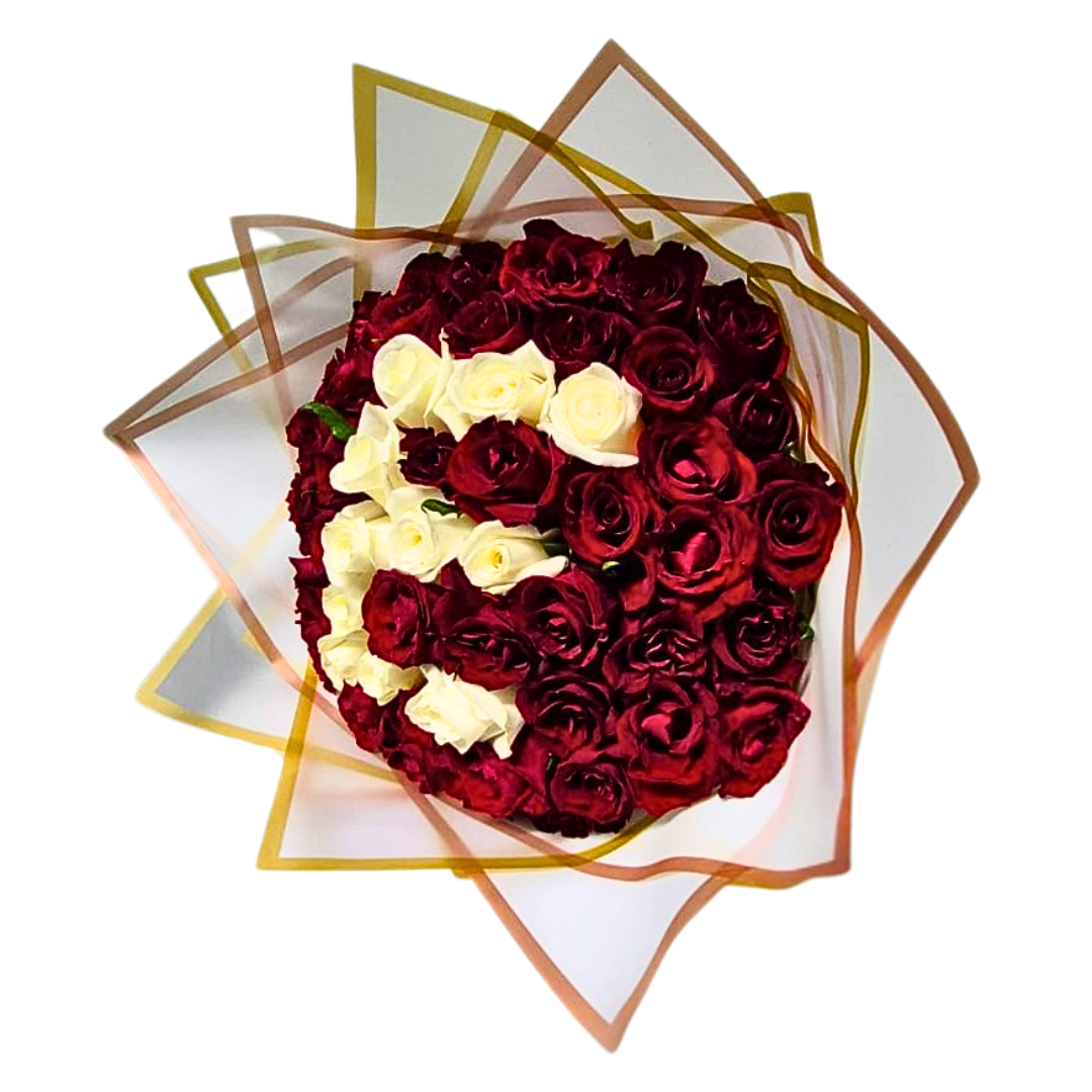 Monogram 60 Stem Rose Bouquet - Choose your own Colour - Jihaans Flower Emporium