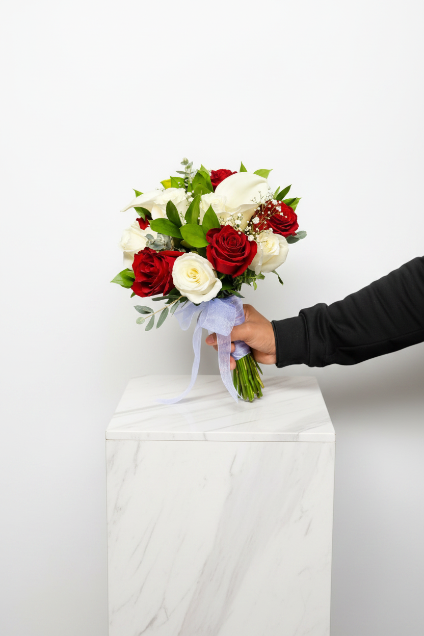 Crimson Elegance Bridal Bouquet