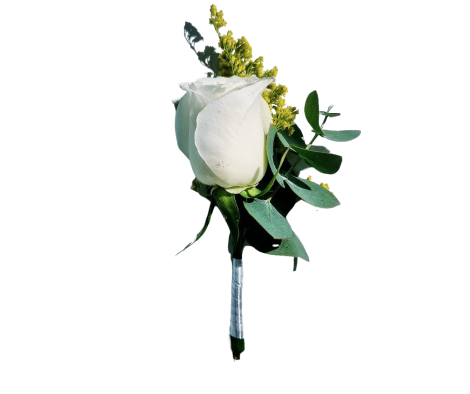 White Rose Botoneirre - Jihaans Flower Emporium