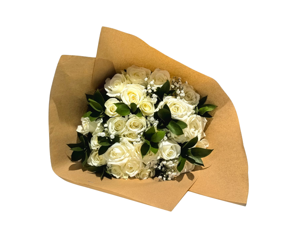 24 Stem White rose Arrangement - Jihaans Flower Emporium
