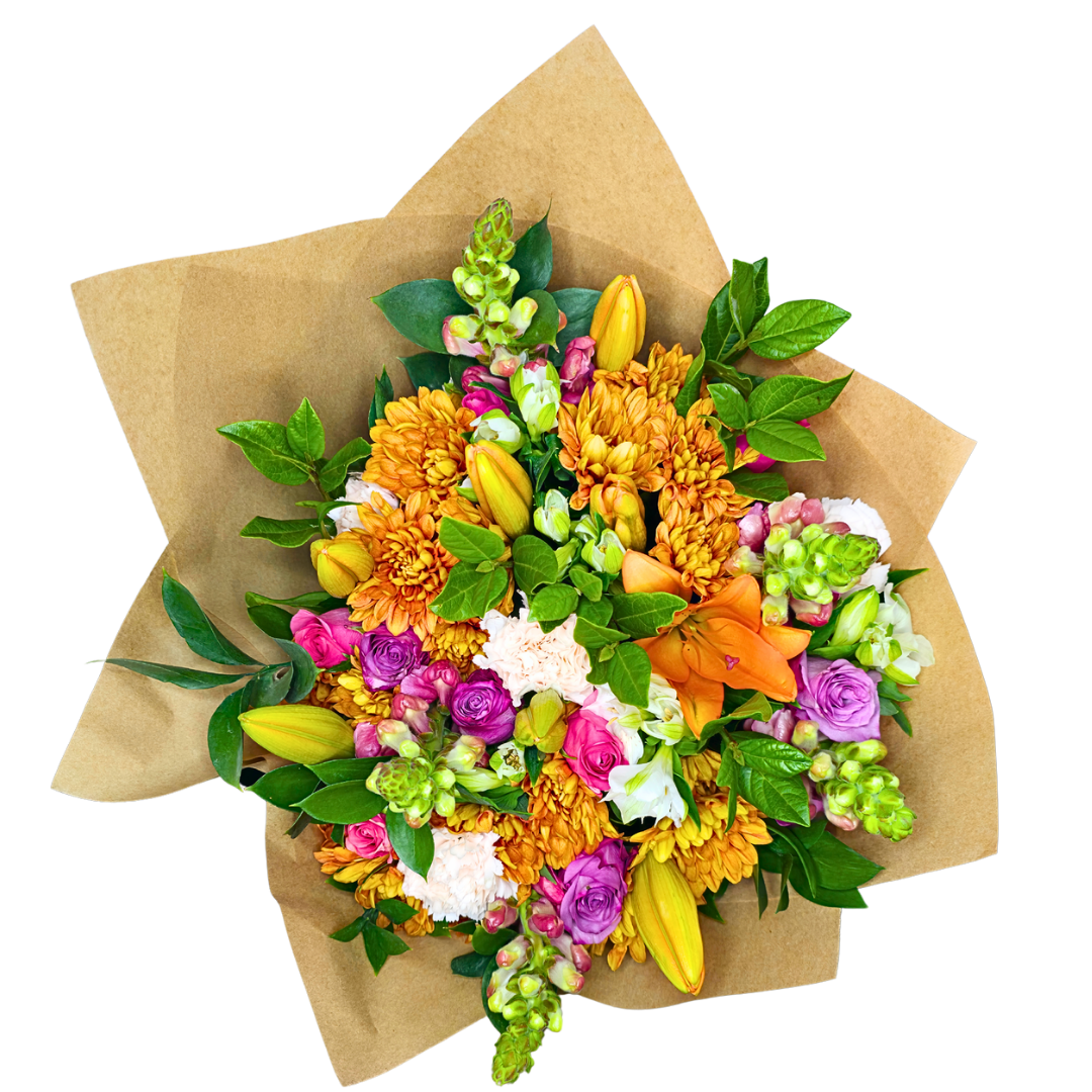 A Bright bloom wrap arrangement - Jihaans Flower Emporium