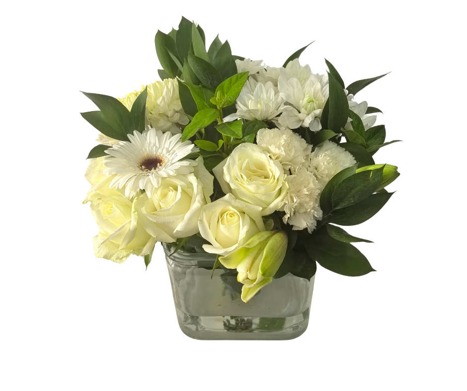 Whispers of White (with large vase) - Jihaans Flower Emporium