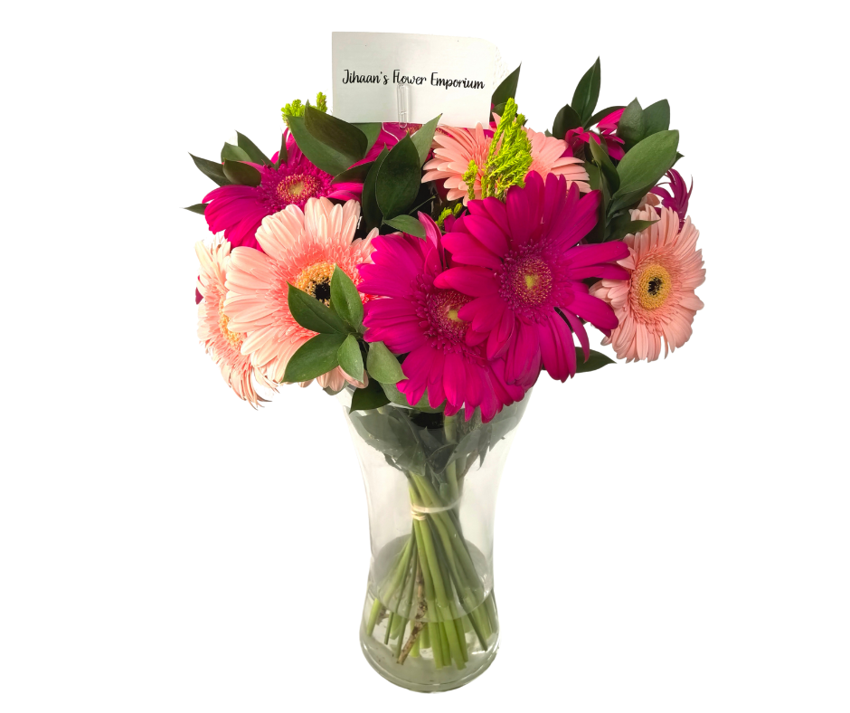 16 Stem Daisy Arrangement (with vase) - Jihaans Flower Emporium