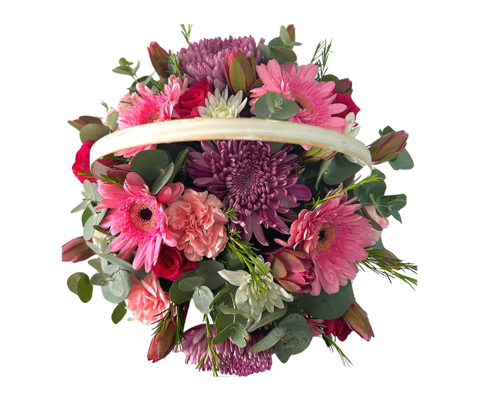 Blush Meadow Bloom Basket - Jihaans Flower Emporium