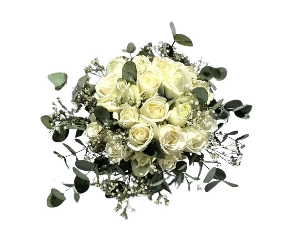 Bridal Bouquet with PennyGum and Roses - Jihaans Flower Emporium