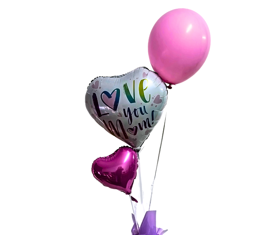 For Mom Balloon Trio - pink and White - Jihaans Flower Emporium
