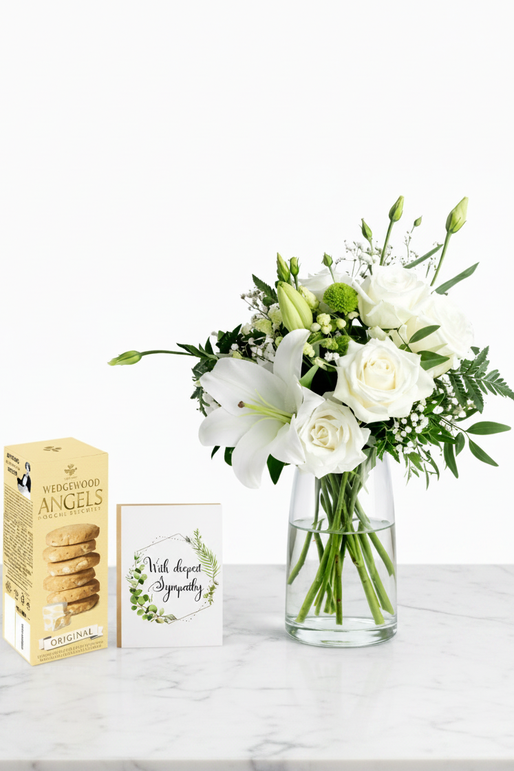 Honoured With Love set by Jihaans Flower Emporium featuring elegant floral arrangements in a decorative display.