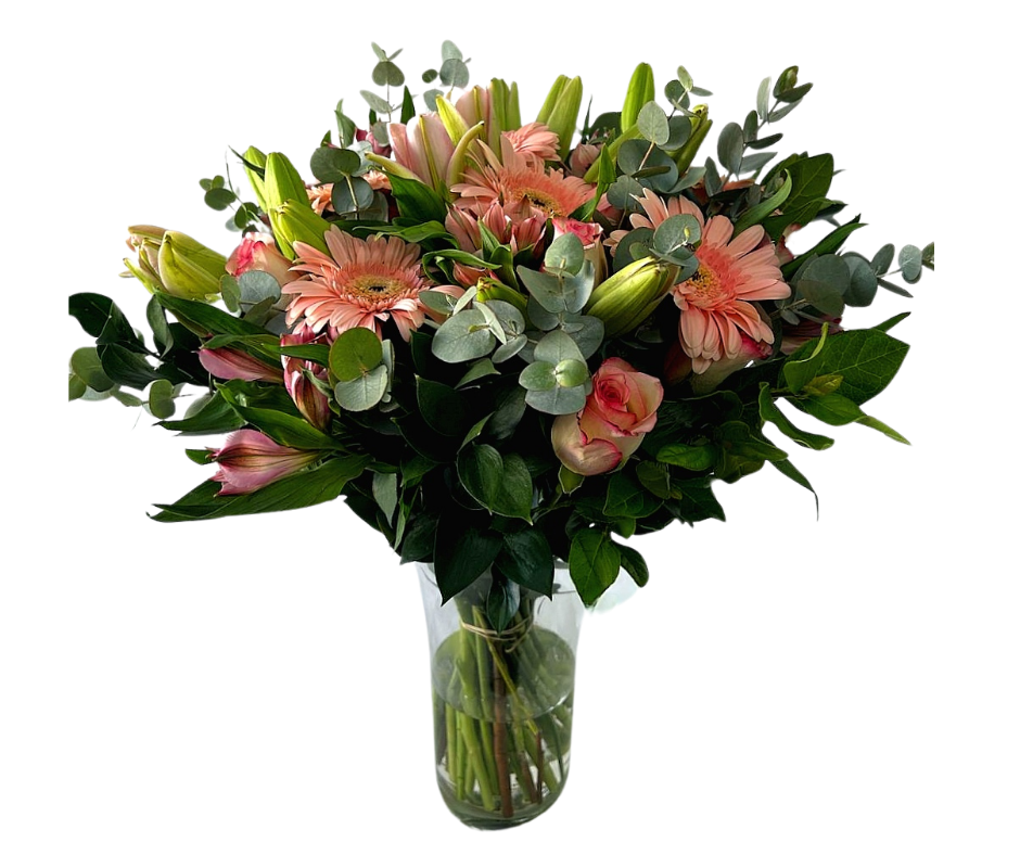 Pastal Perfection Arrangement (with vase) - Jihaans Flower Emporium