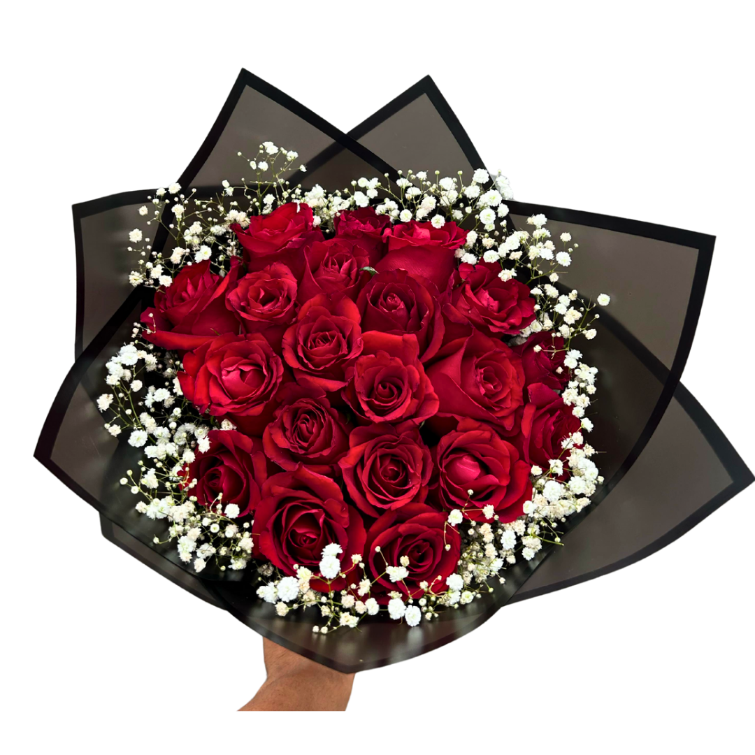 Rose Bouquets with Babies breath(assorted sizes) - Jihaans Flower Emporium