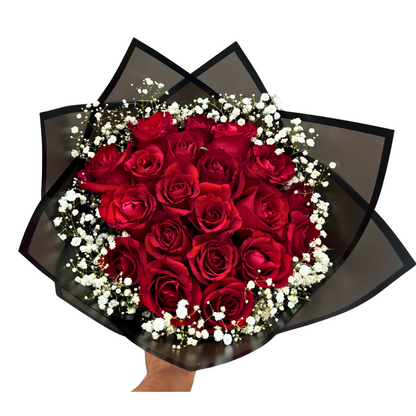 Rose Bouquets with Babies breath(assorted sizes) - Jihaans Flower Emporium