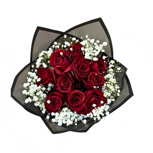 Rose Bouquets with Babies breath(assorted sizes) - Jihaans Flower Emporium