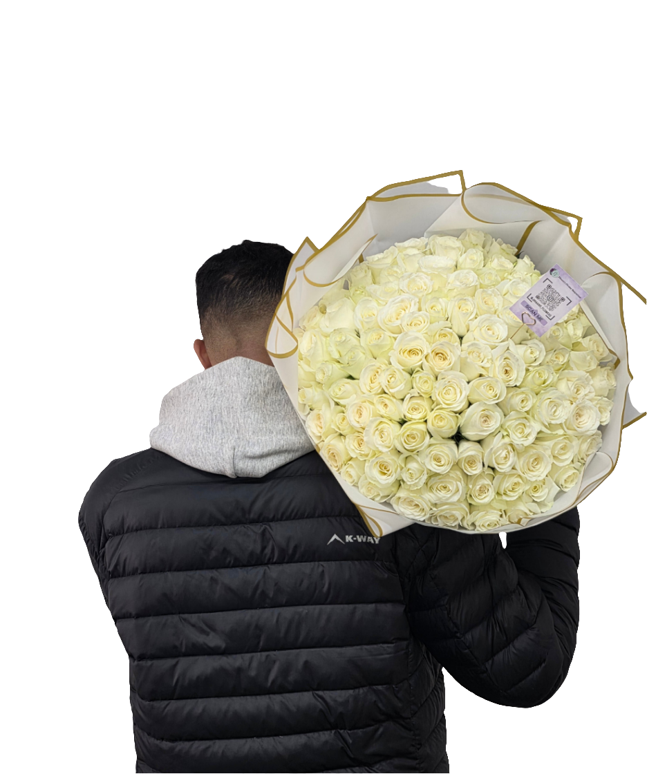 80 Stem White Roses - Jihaans Flower Emporium