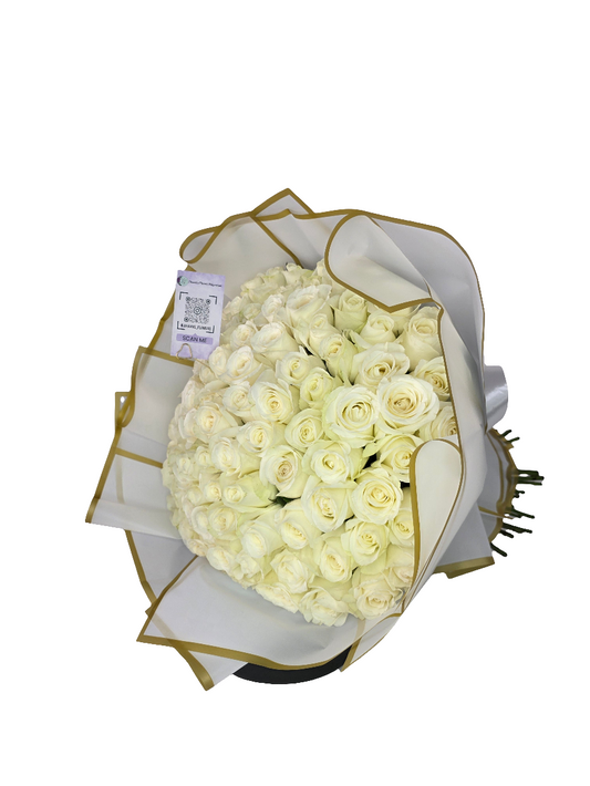 80 Stem White Roses - Jihaans Flower Emporium