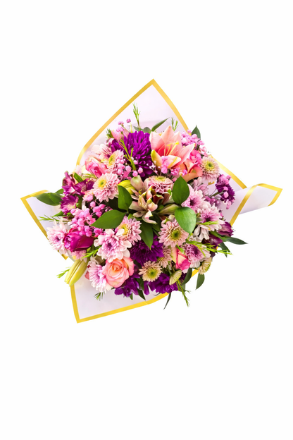 Pink floral arrangement in a Pretty Petals gift box with fresh flowers, perfect for gifting from My Store.