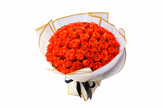 50 Stem Orange Roses - Jihaans Flower Emporium