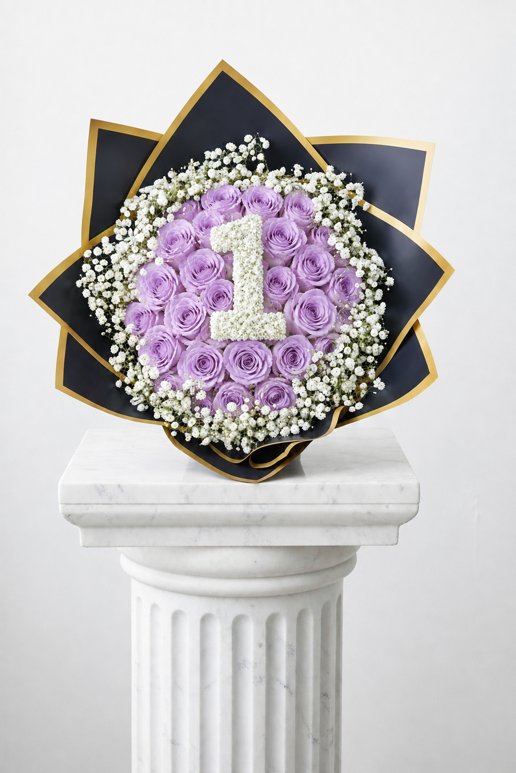 25-Stem Roses with Baby's Breath, Colour of Your Choice & One Digit