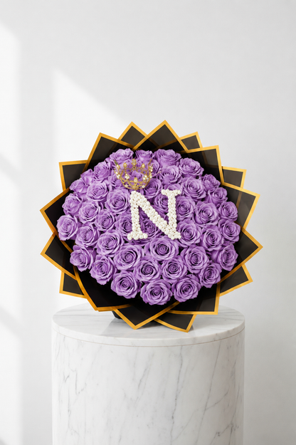 60 Stem Roses (with one Letter)  - Choose your own Colour