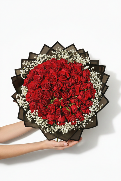 Assorted Size & Colour Rose Bouquets (with Baby's Breath)