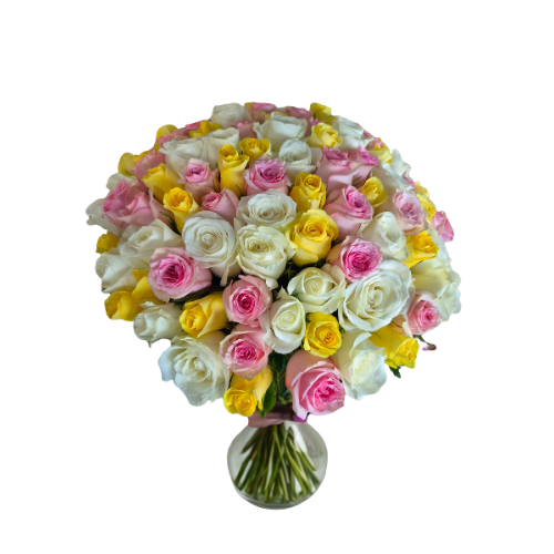 80 Stem Pretty Pastal Roses - Jihaans Flower Emporium