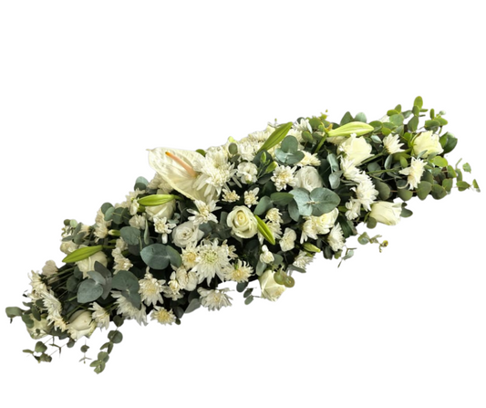 Funeral Coffin Spray - White - Jihaans Flower Emporium