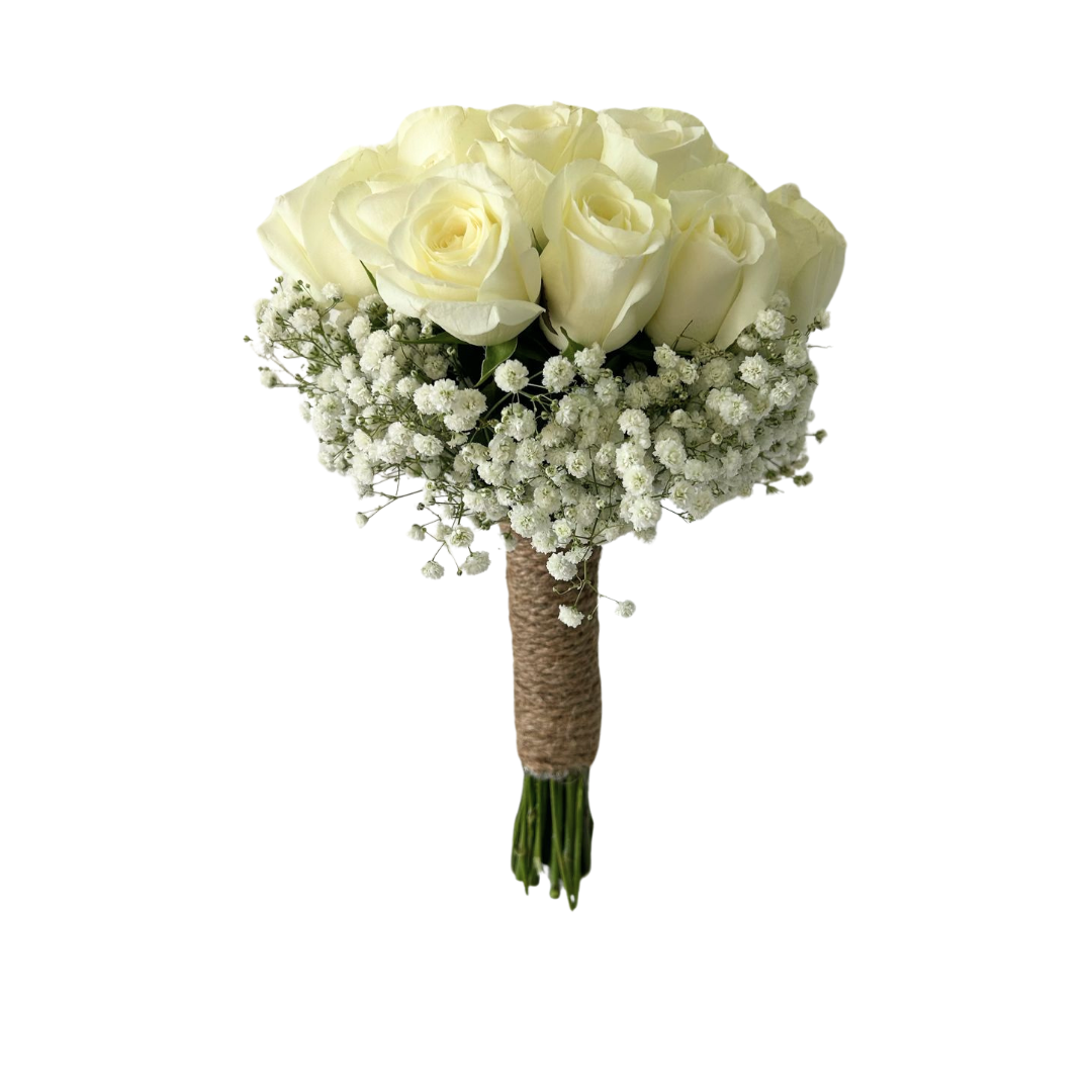 Rustic Themed - White Bridal Bouquet - Jihaans Flower Emporium