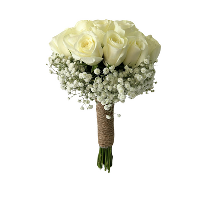 Rustic Themed - White Bridal Bouquet - Jihaans Flower Emporium