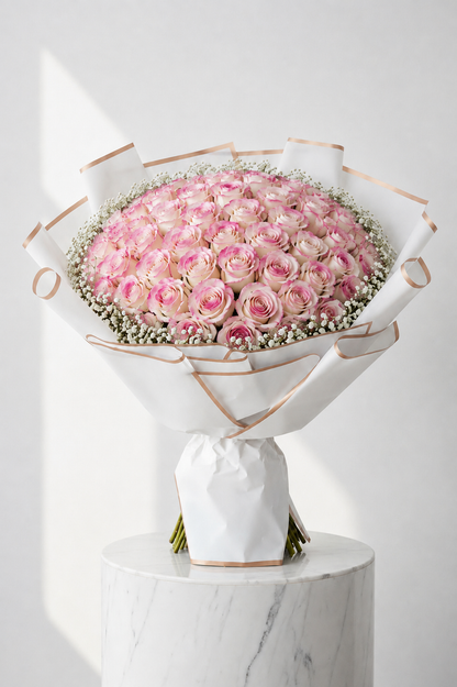 Assorted Size & Colour Rose Bouquets (with Baby's Breath)