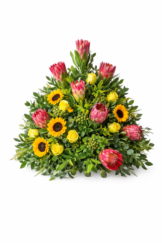 Protea and Sunflower Upright Arrangement - Jihaans Flower Emporium