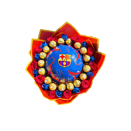 FC Barcelona Chocolate & Rose Bouquet - Jihaans Flower Emporium