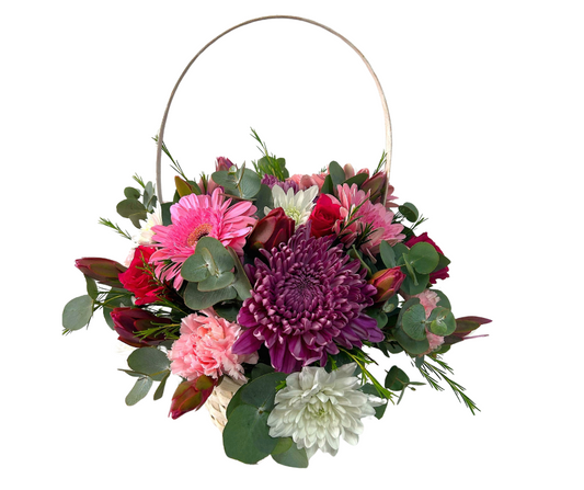 Blush Meadow Bloom Basket - Jihaans Flower Emporium