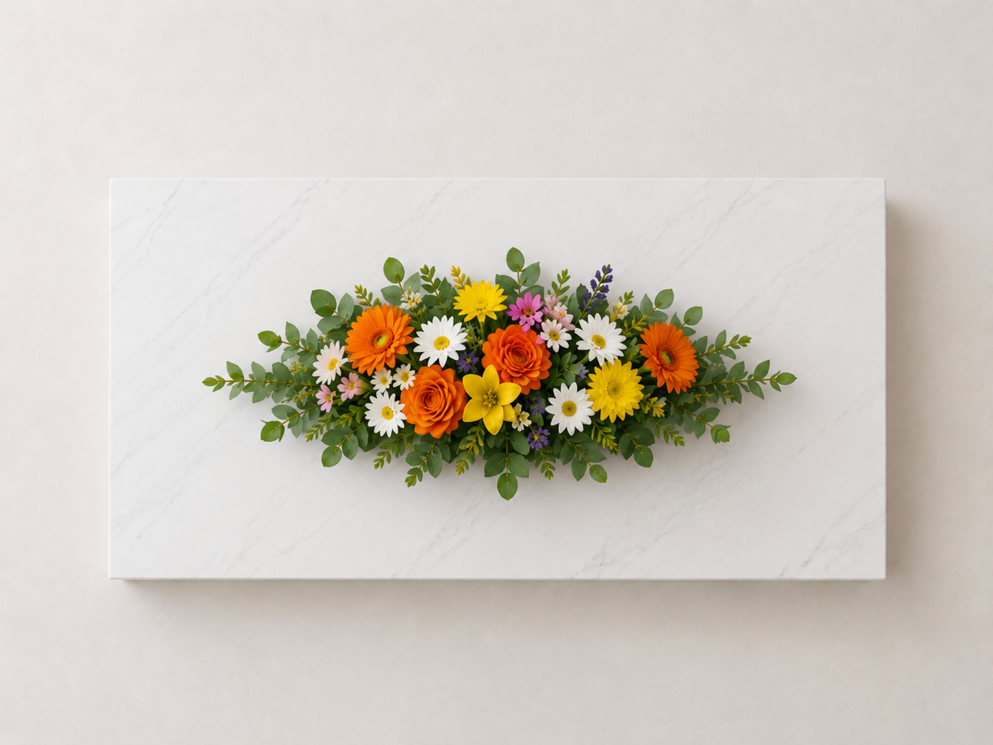 Funeral Coffin Spray - Bright and Bold