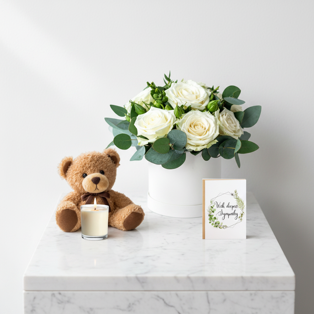 Jihaans Flower Emporium Comfort & Grace set featuring elegant floral arrangements in vibrant colors on a decorative display.