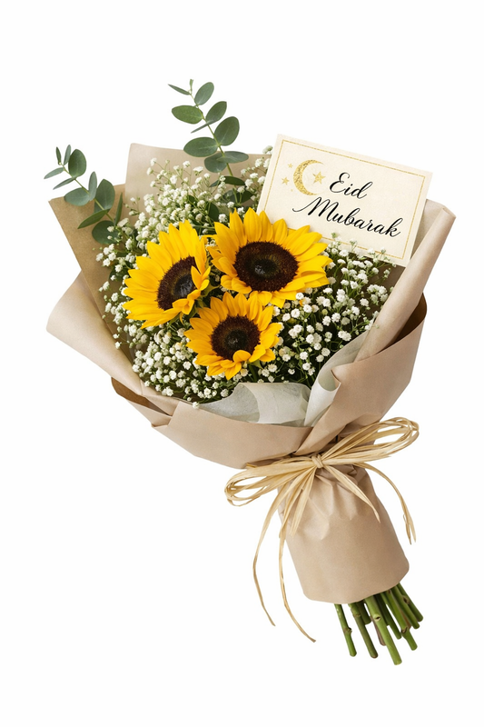 Golden Eid Sunflower Bouquet - Jihaans Flower Emporium